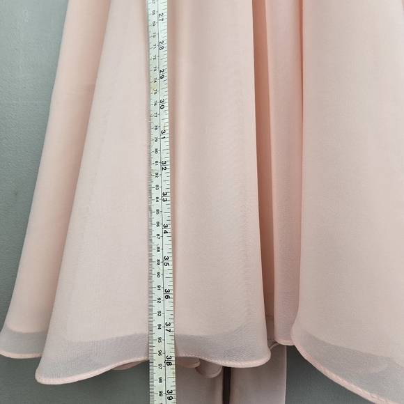 CHRISTINA WU Short Chiffon Dress Petal Pink‎ Womens Size 10 Blush Pastel Wedding - Picture 14 of 16